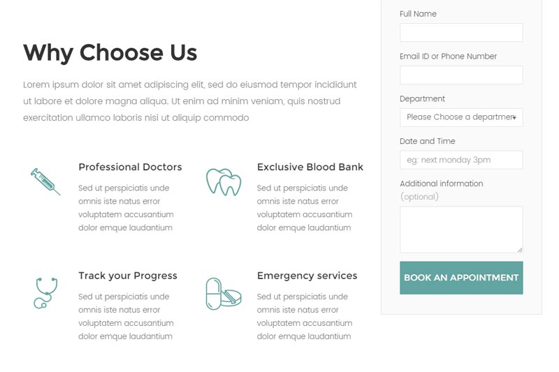 medical web design sample