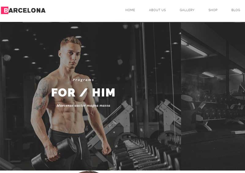 fitness web design sample
