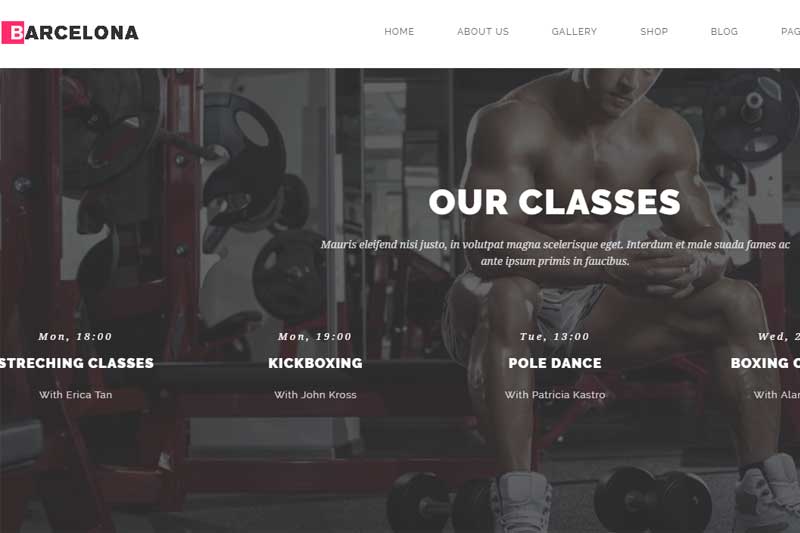 gym web design sample